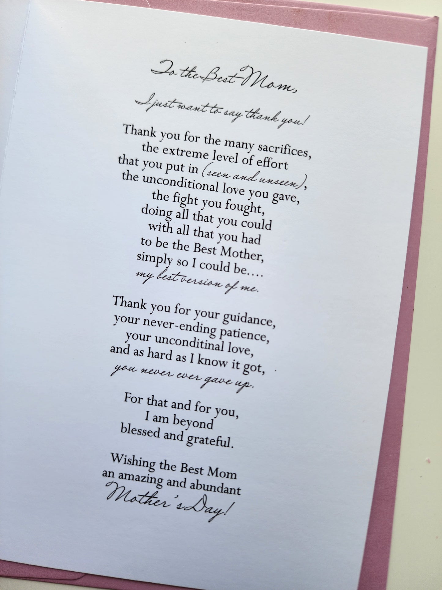 To the Best Mom - Mothers Day Greeting Card
