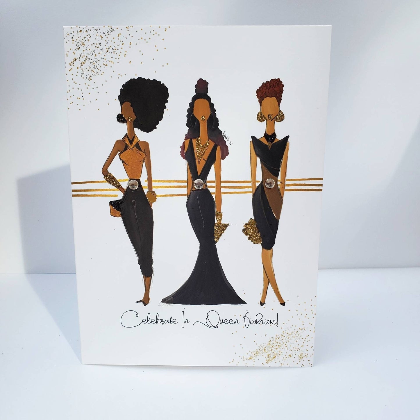 Celebrate In Queen Fashion! - Any Celebration Greeting Card | Black Girl Birthday | Black Greeting Cards | Black Girl Greetings | Melanin