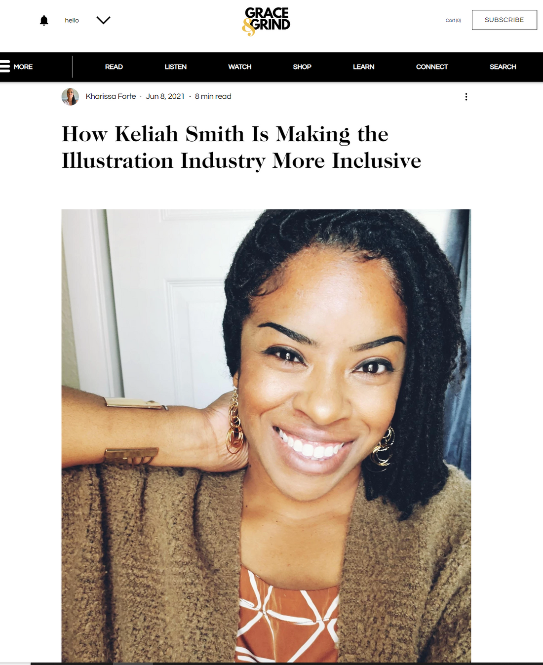 2021 Feature of Grace&Grind | How Keliah Smith Is Making the Illustration Industry More Inclusive!