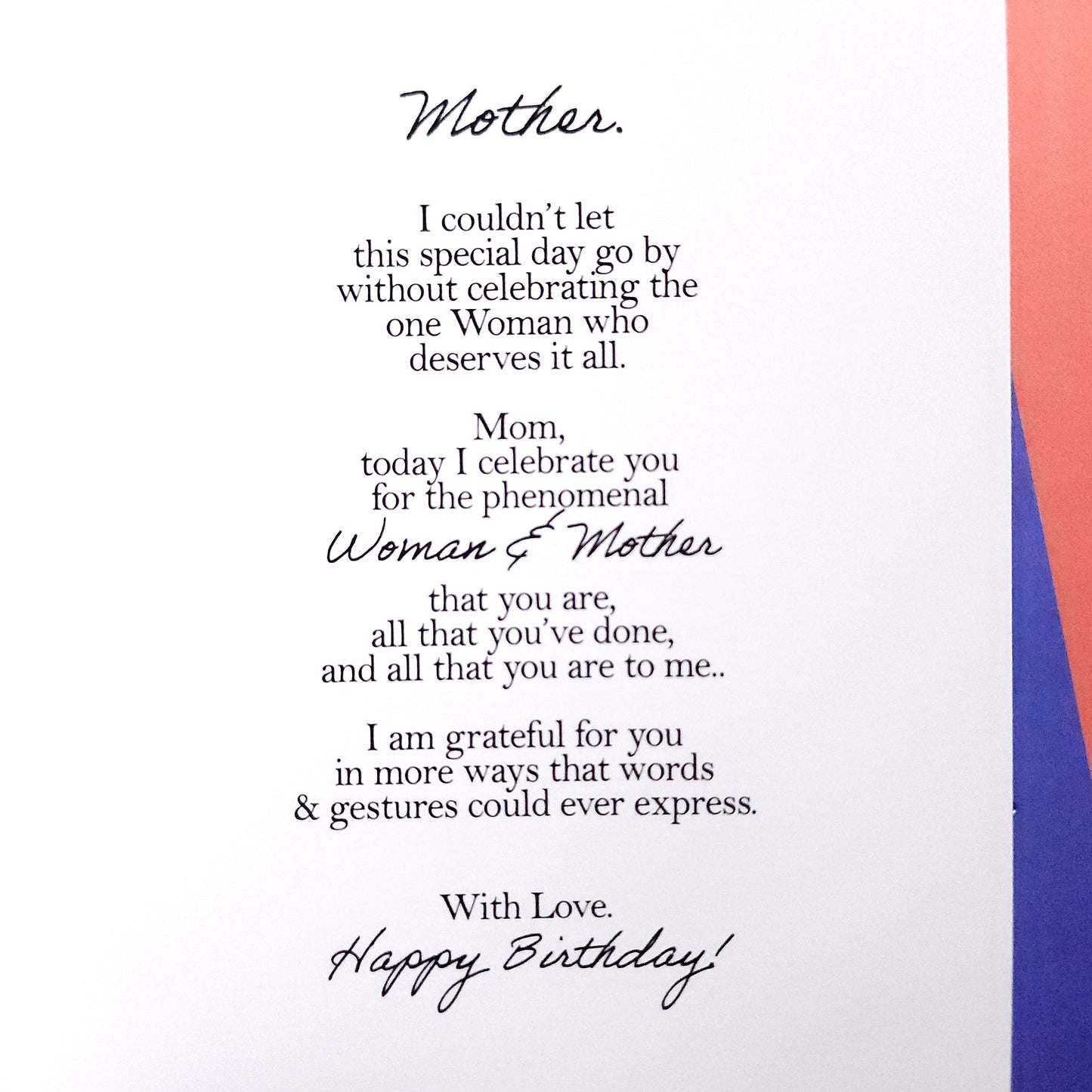 Celebrating My Mother - Mom Birthday Card