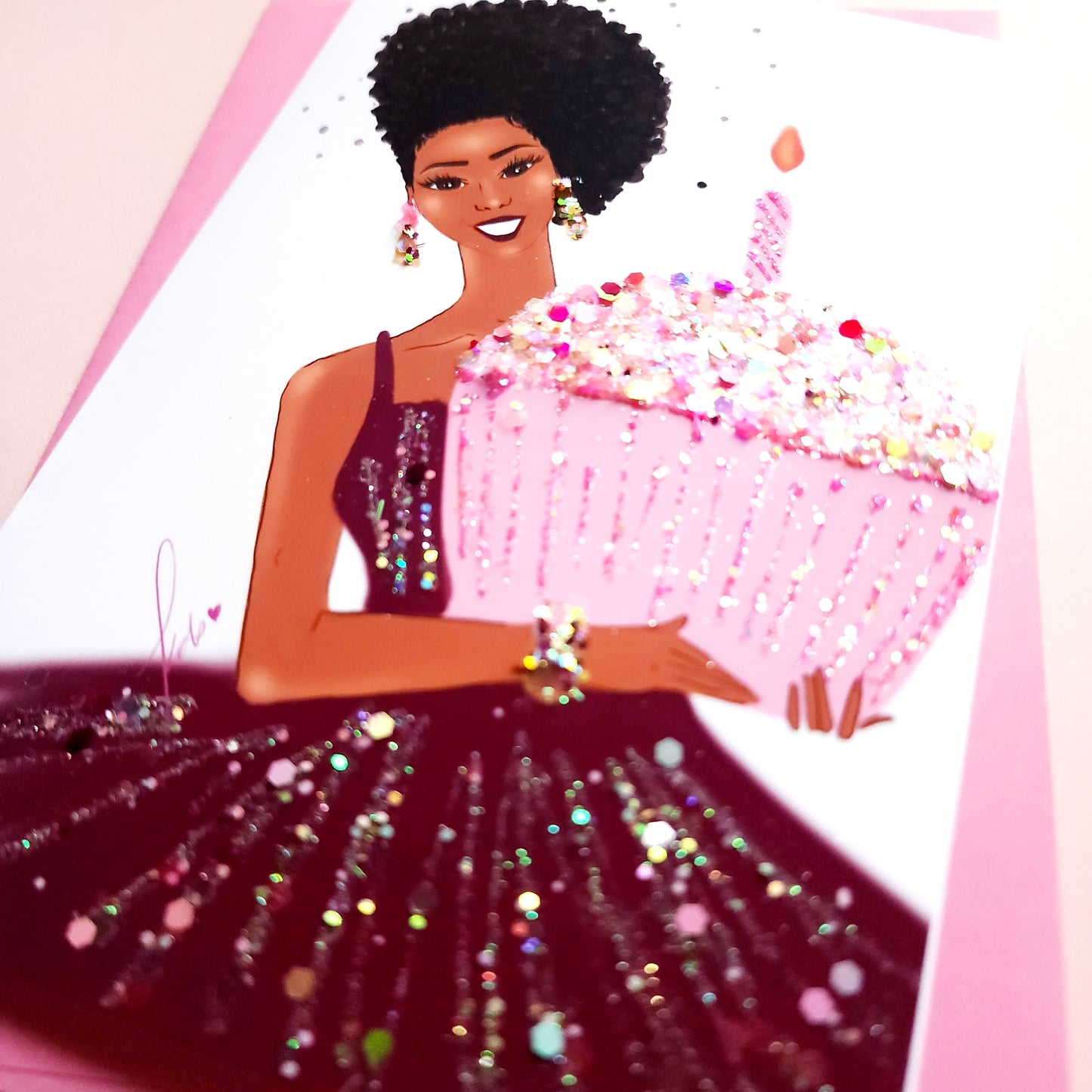 Woman w/Cupcake - Birthday Card