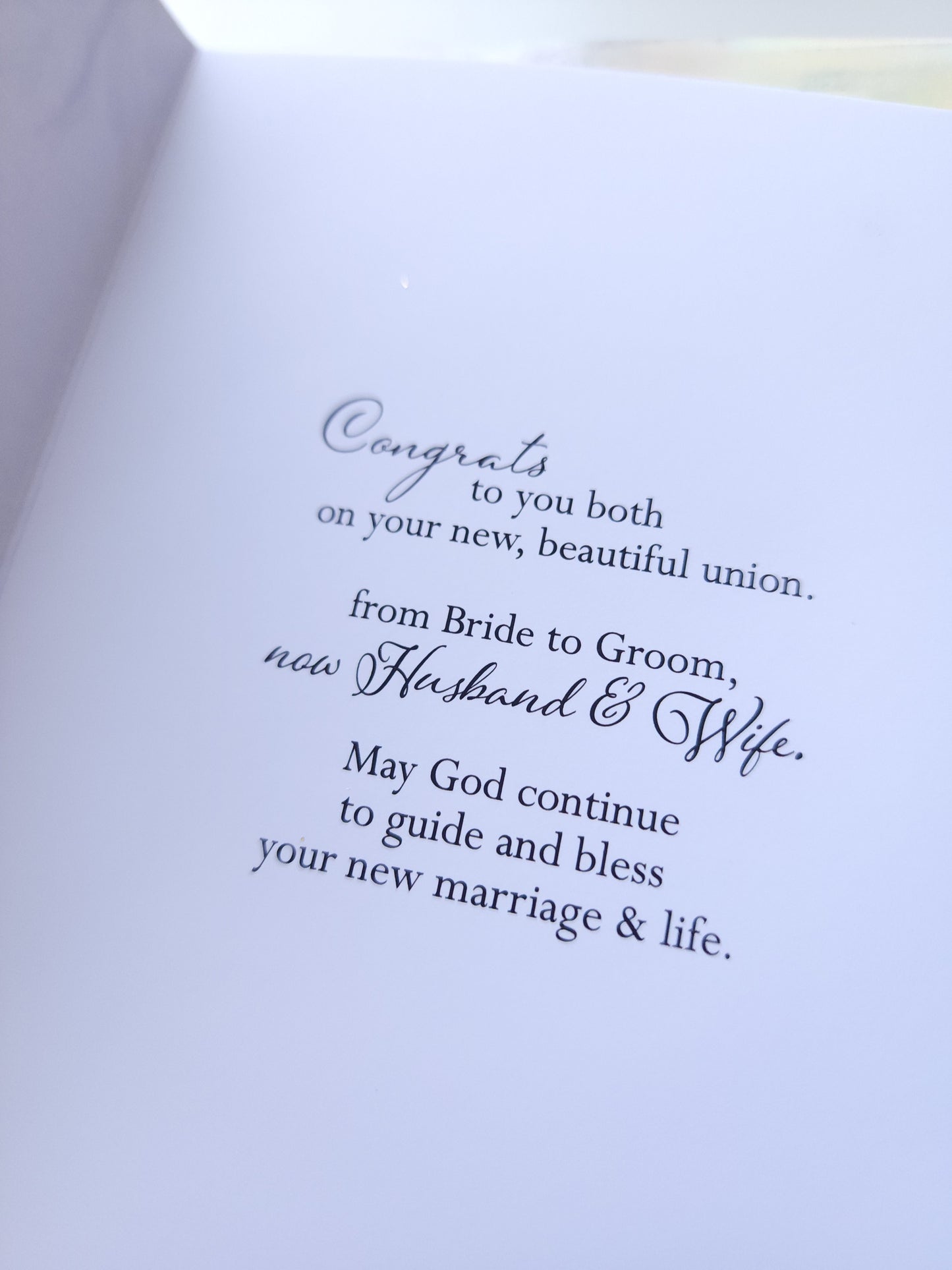 Congrats On Your New Union - Wedding Celebration Card