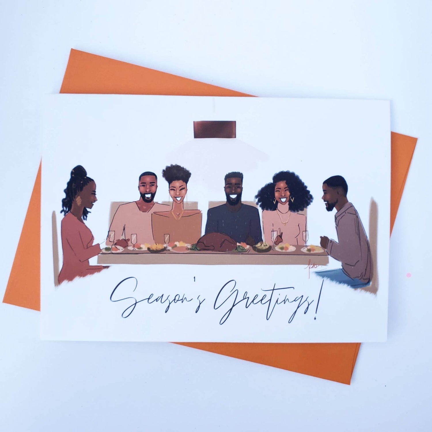 Season's Greeting - Seasonal | Holiday | Fall | Family | Thanksgiving | Black Christmas Cards | African American Greetings | Melanin Cards