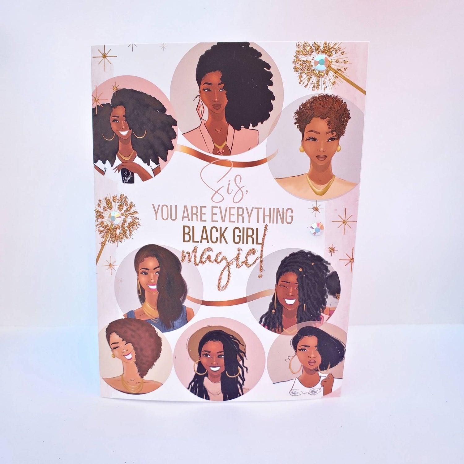 Black Girl Magic - Encouragement | Empowerment | Inspirational | Black Girl Greetings | African American Woman | Black Cards | Illustration