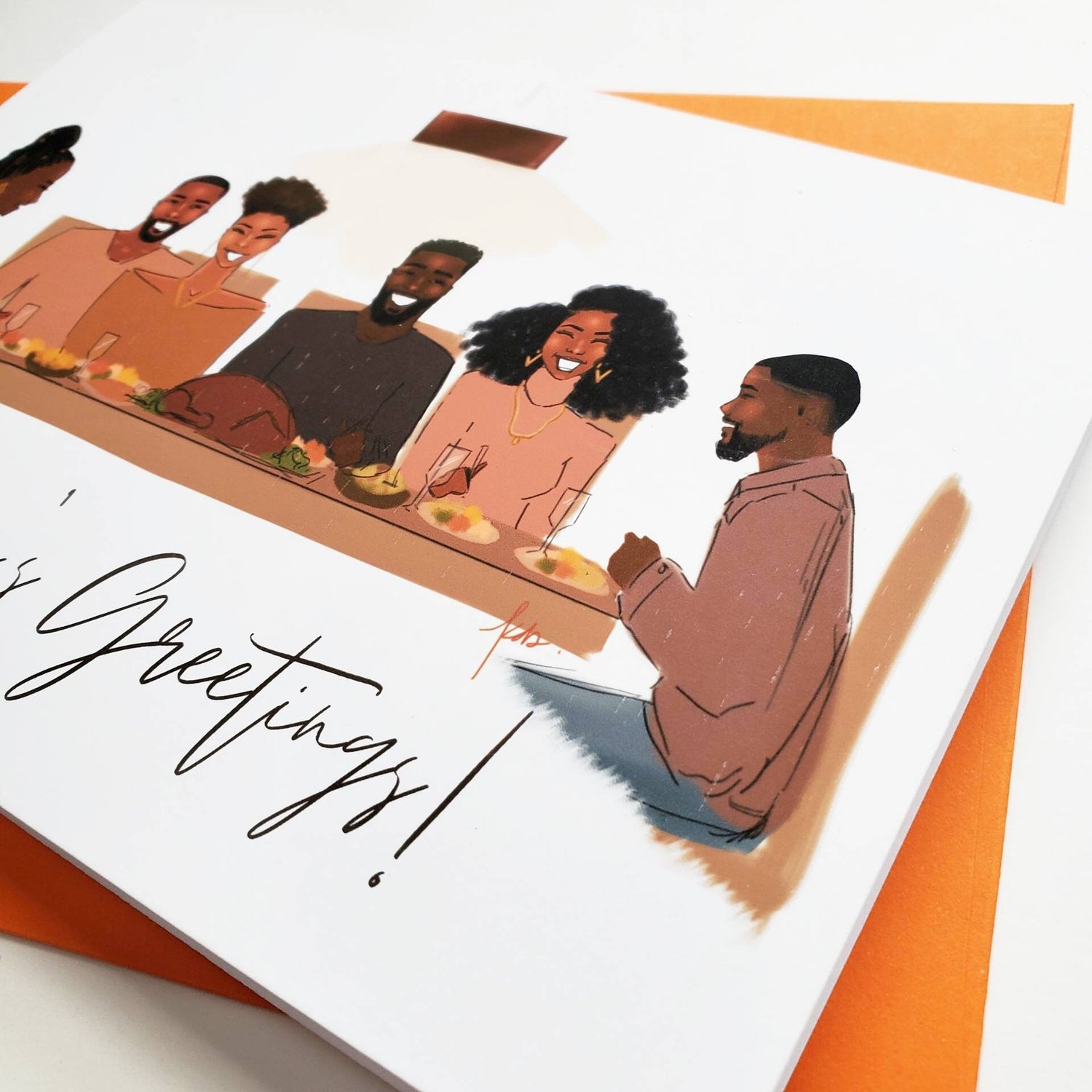 Season's Greeting - Seasonal | Holiday | Fall | Family | Thanksgiving | Black Christmas Cards | African American Greetings | Melanin Cards