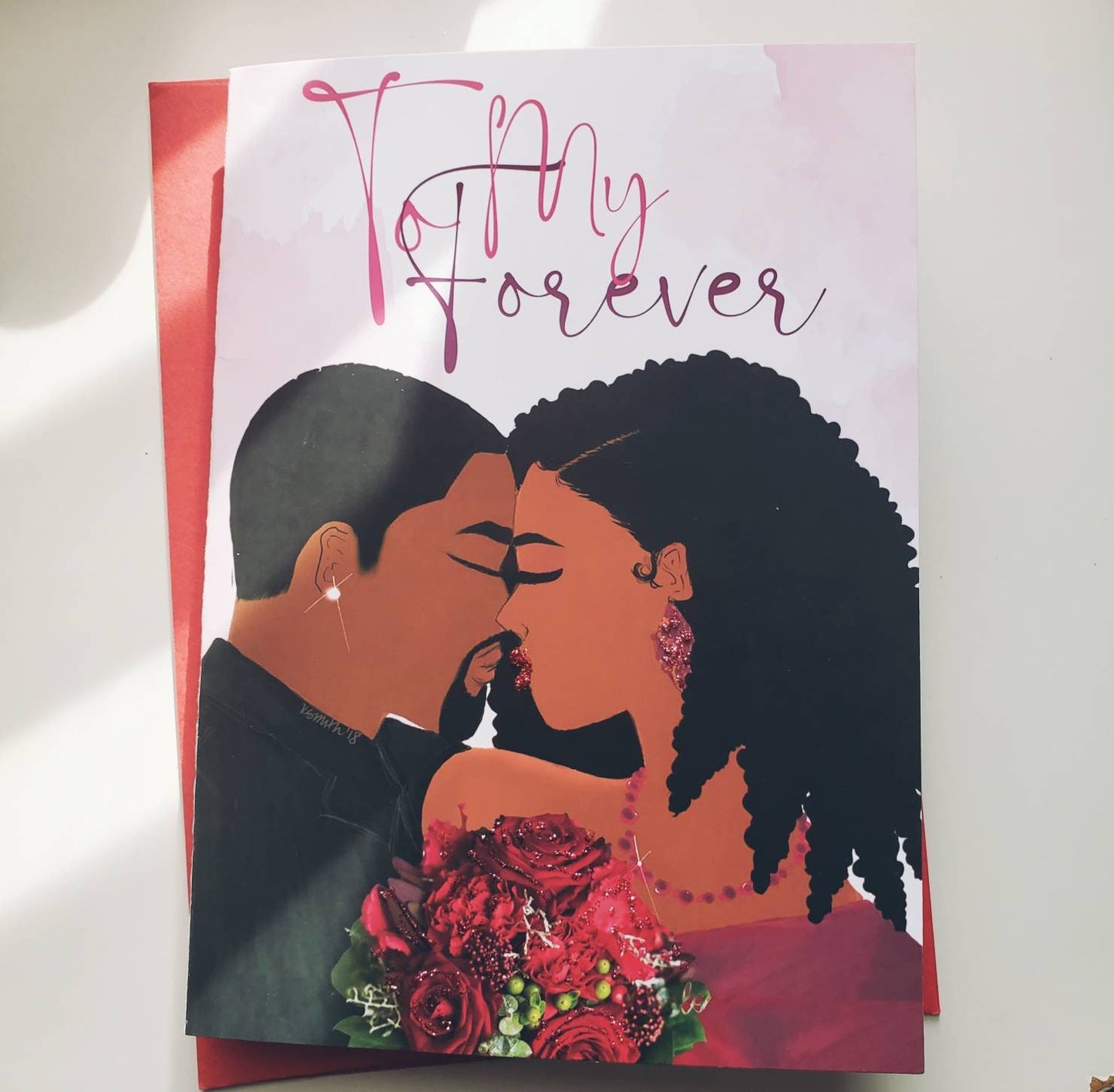 To My Forever - Valentines Day Card | Black Love | Black Greeting Cards | African American Greetings | Illustrations | Love | Melanin